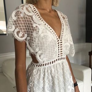 White appliqué romper